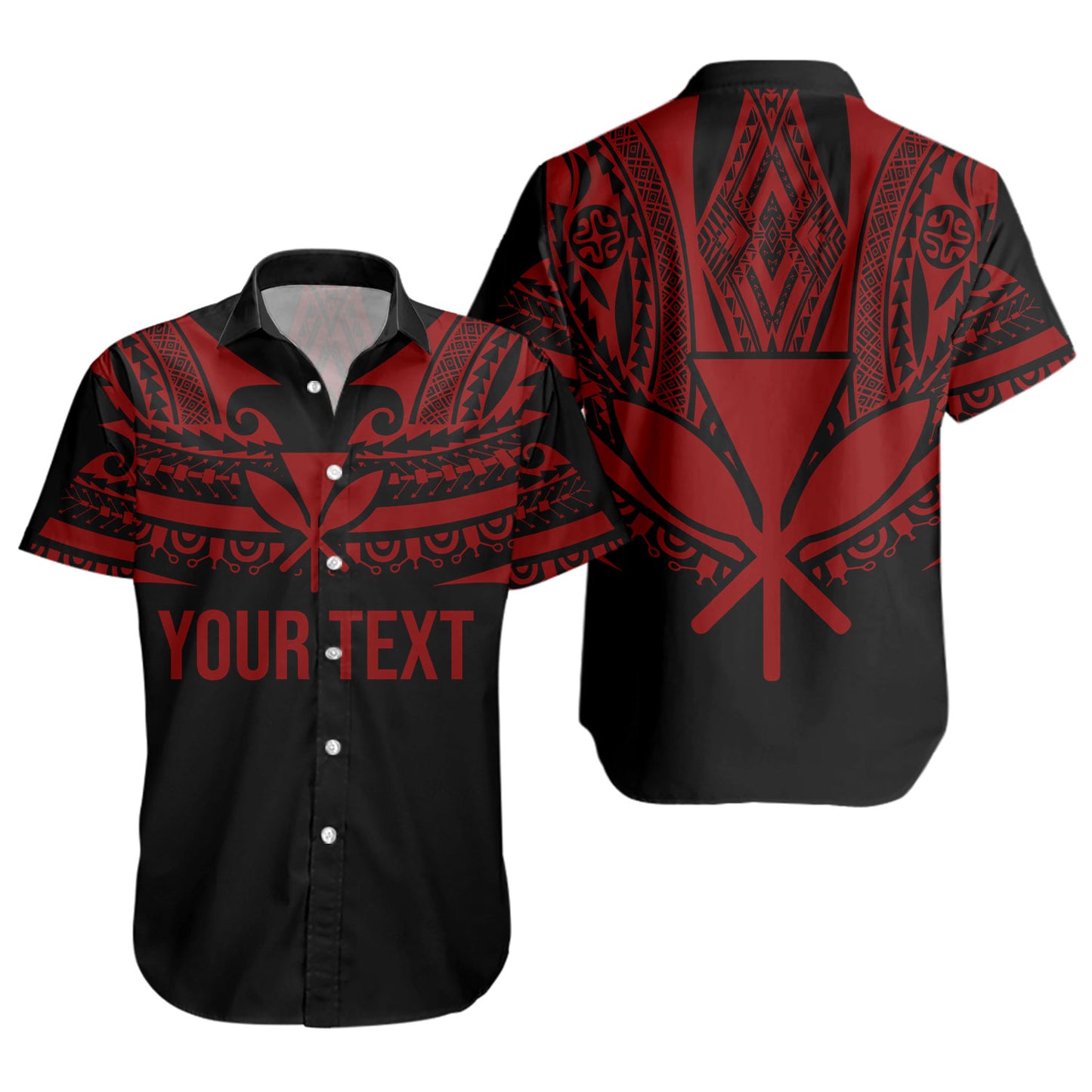 Hawaii Custom Personalised Short Sleeve Shirt Polynesian Tattoo Style