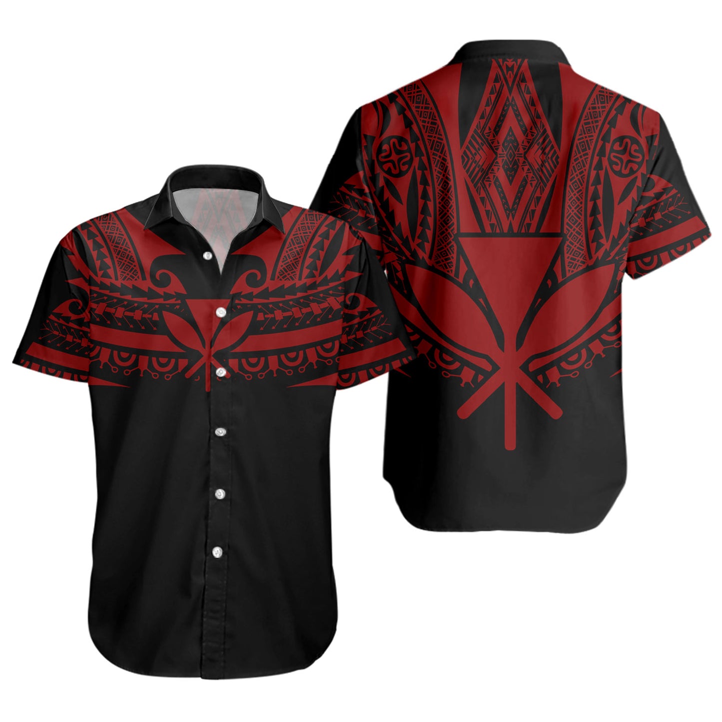 Hawaii Custom Personalised Short Sleeve Shirt Polynesian Tattoo Style