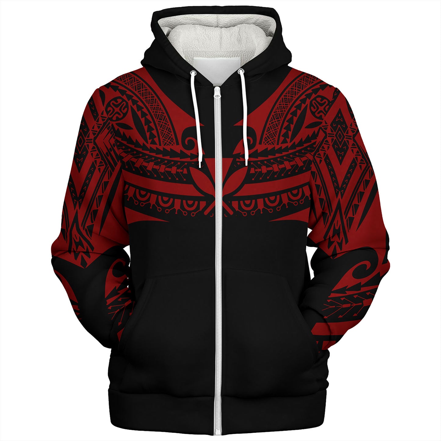 Hawaii Custom Personalised Sherpa Hoodie Polynesian Tattoo Style