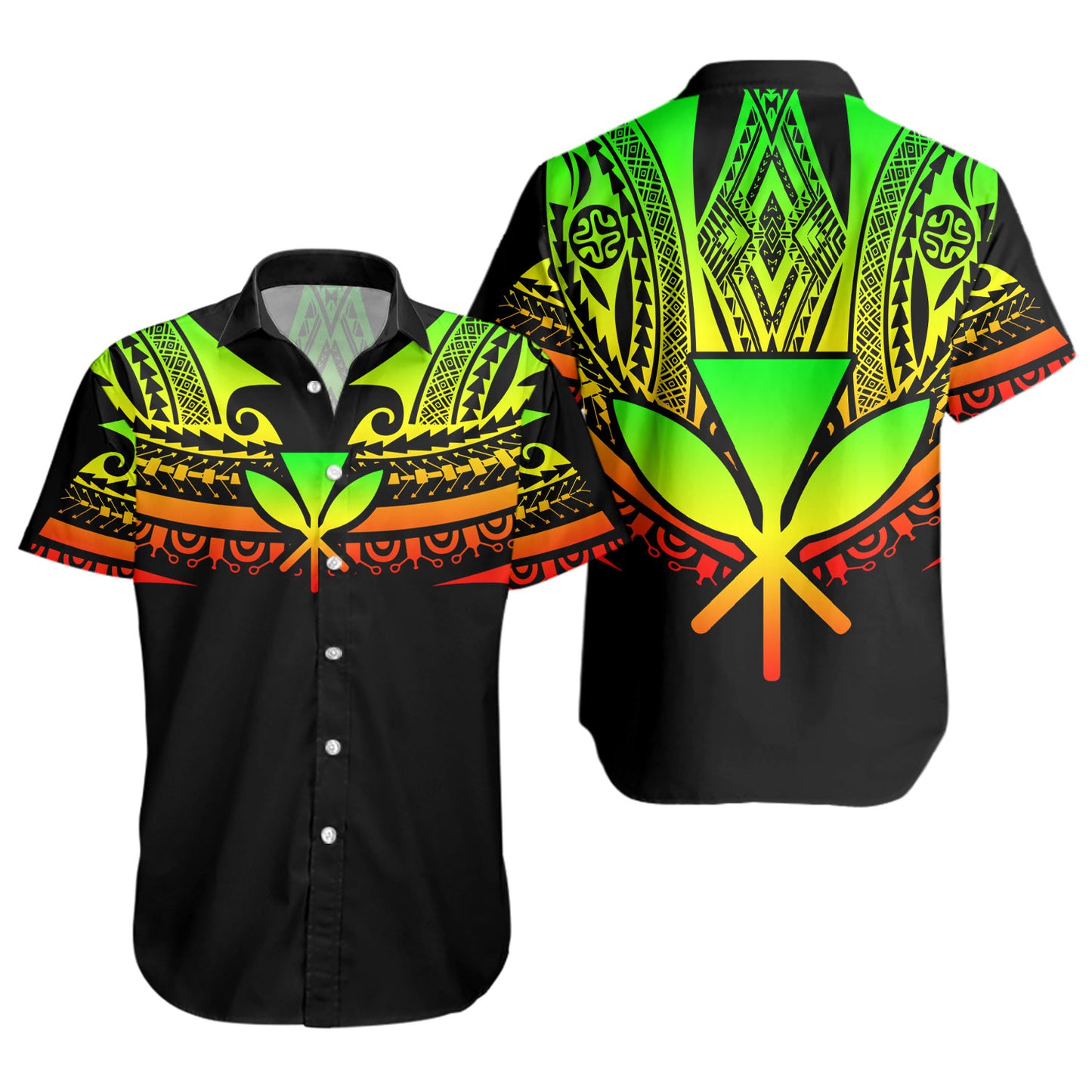 Hawaii Custom Personalised Short Sleeve Shirt Polynesian Tattoo Style