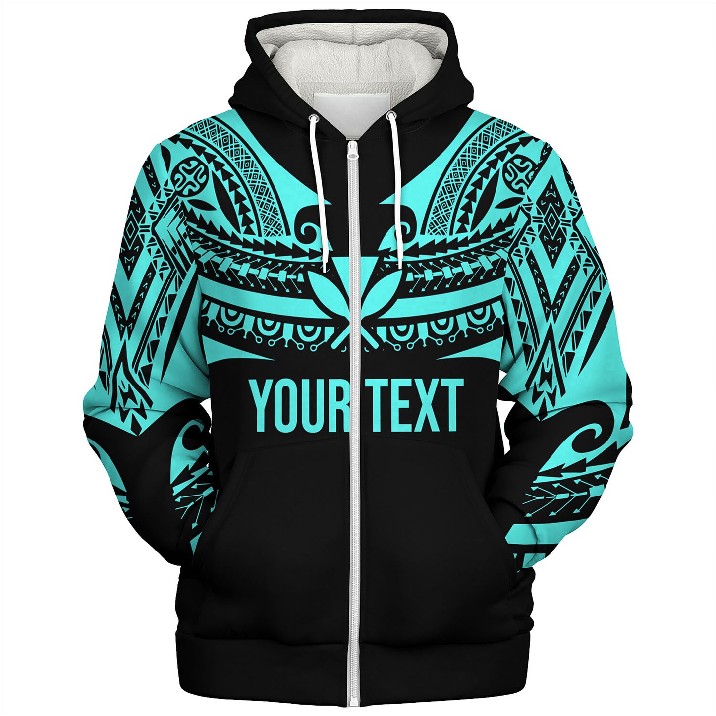 Hawaii Custom Personalised Sherpa Hoodie Polynesian Tattoo Style