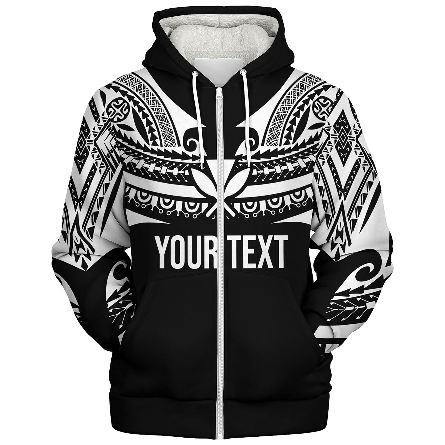 Hawaii Custom Personalised Sherpa Hoodie Polynesian Tattoo Style