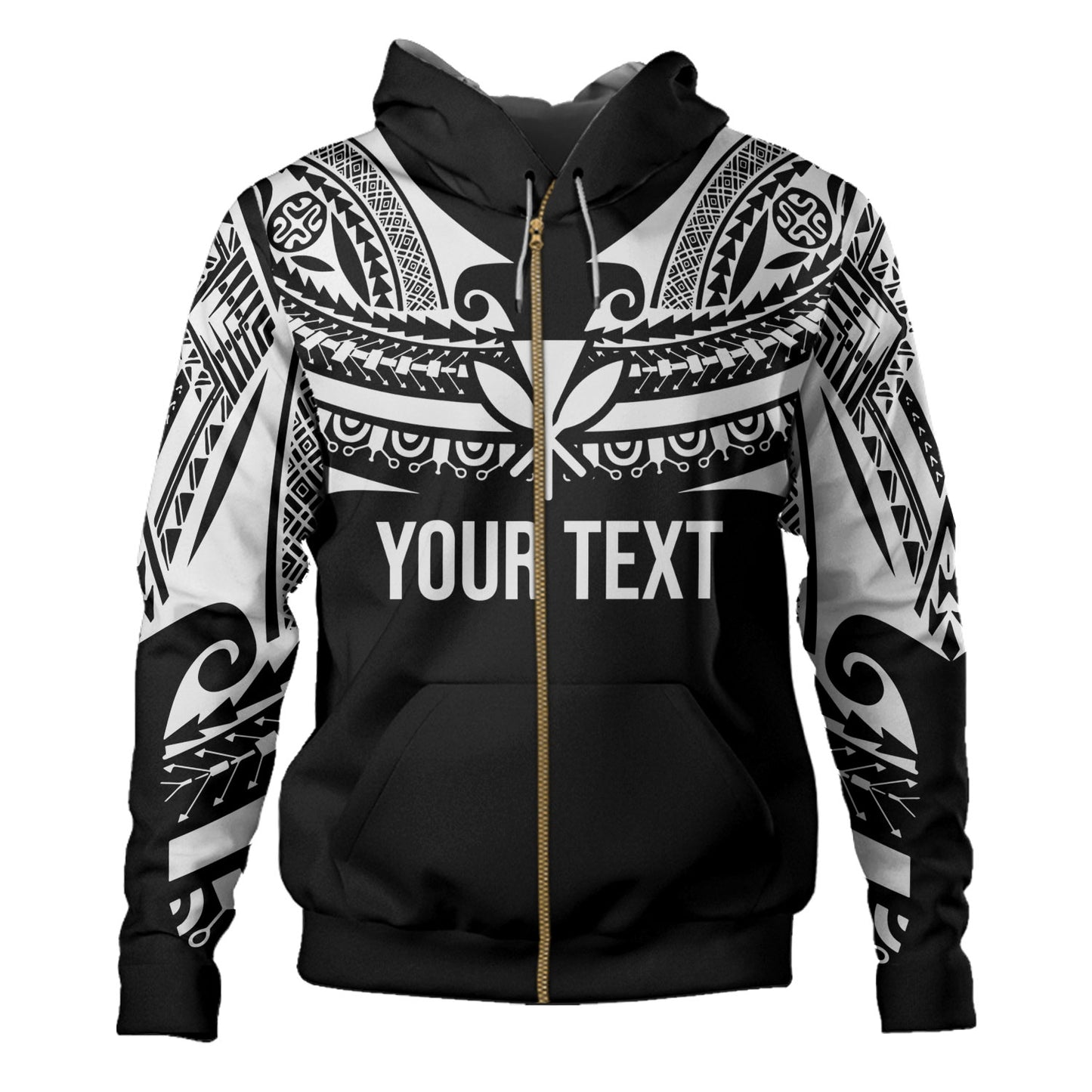Hawaii Custom Personalised Hoodie Polynesian Tattoo Style