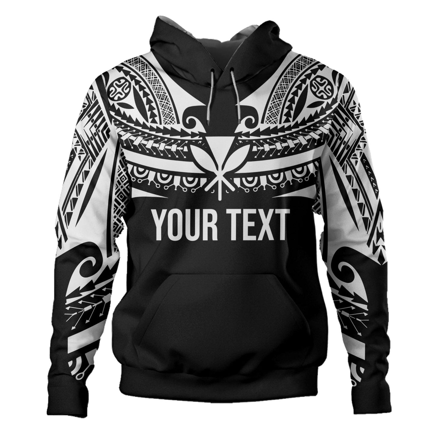 Hawaii Custom Personalised Hoodie Polynesian Tattoo Style