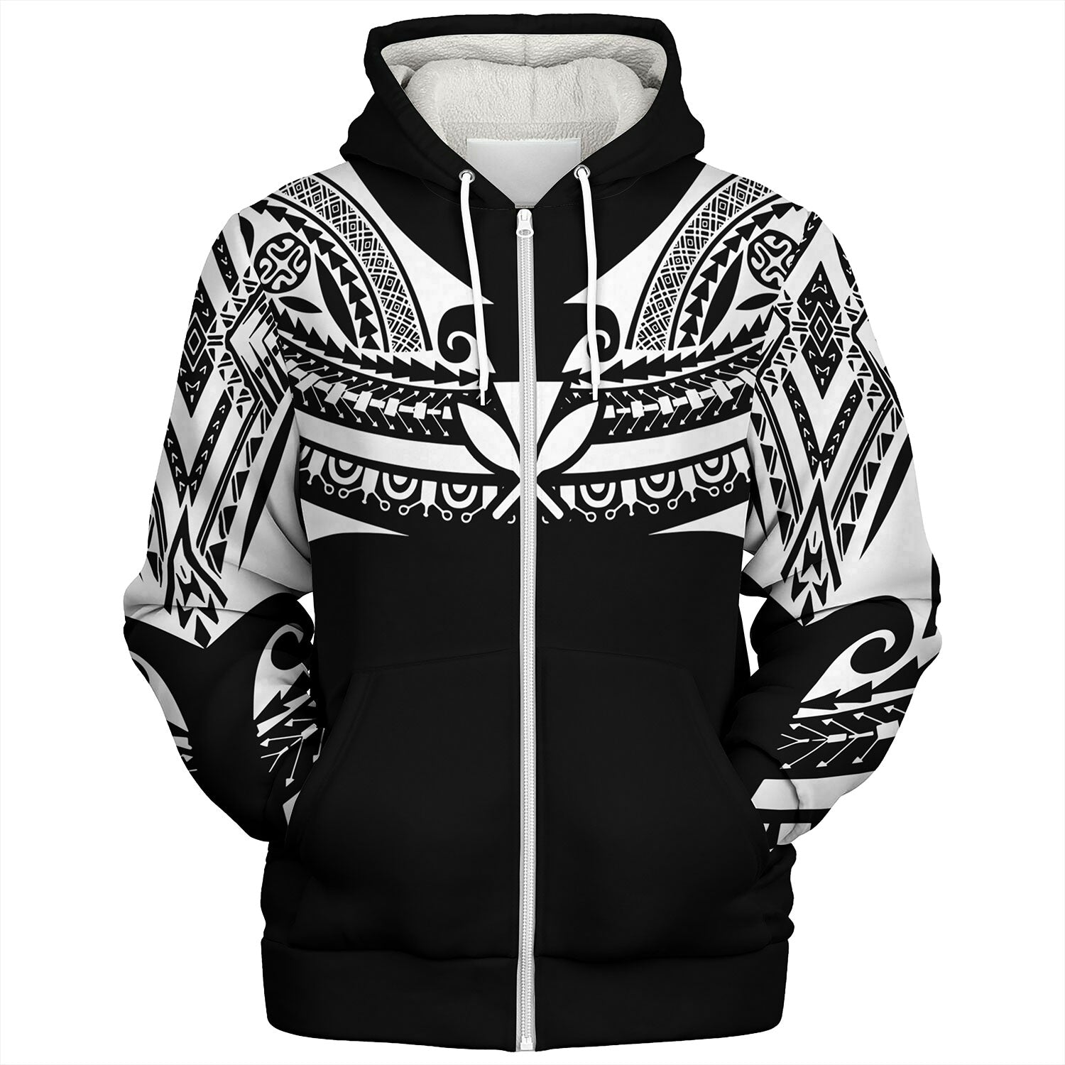 Hawaii Custom Personalised Sherpa Hoodie Polynesian Tattoo Style