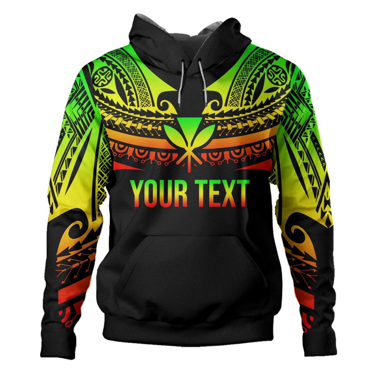 Hawaii Custom Personalised Hoodie Polynesian Tattoo Style