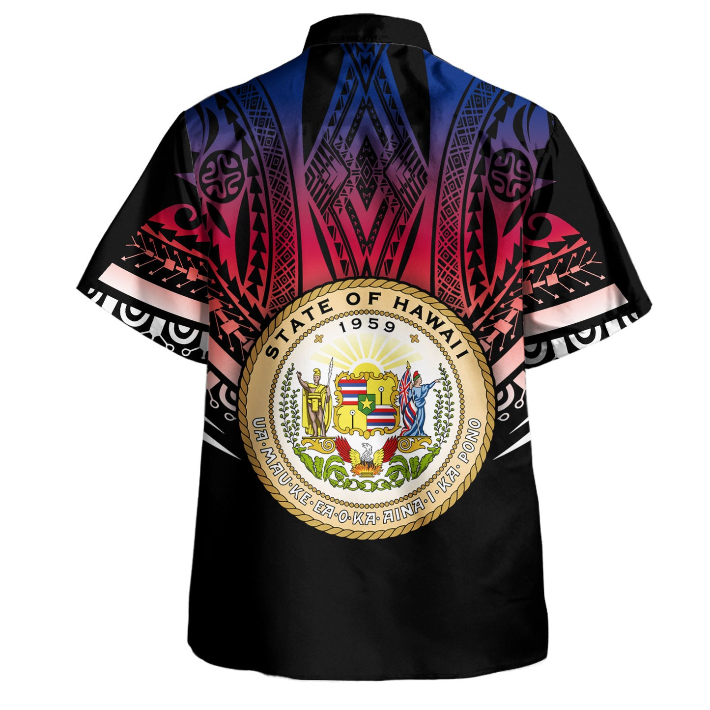 Hawaii Custom Personalised Hawaiian Shirt Polynesian Tattoo Style Flag Color
