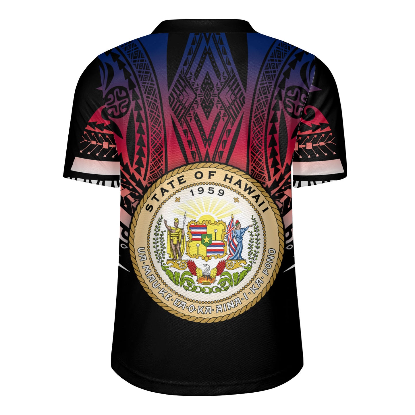 Hawaii Custom Personalised Rugby Jersey Polynesian Tattoo Style Flag Color
