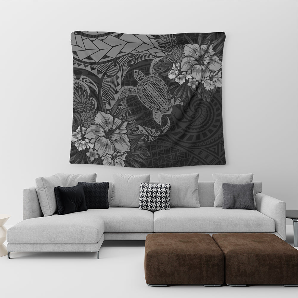 Hawaii Tapestry Hawaii Polynesian Turtle Tropical Grey