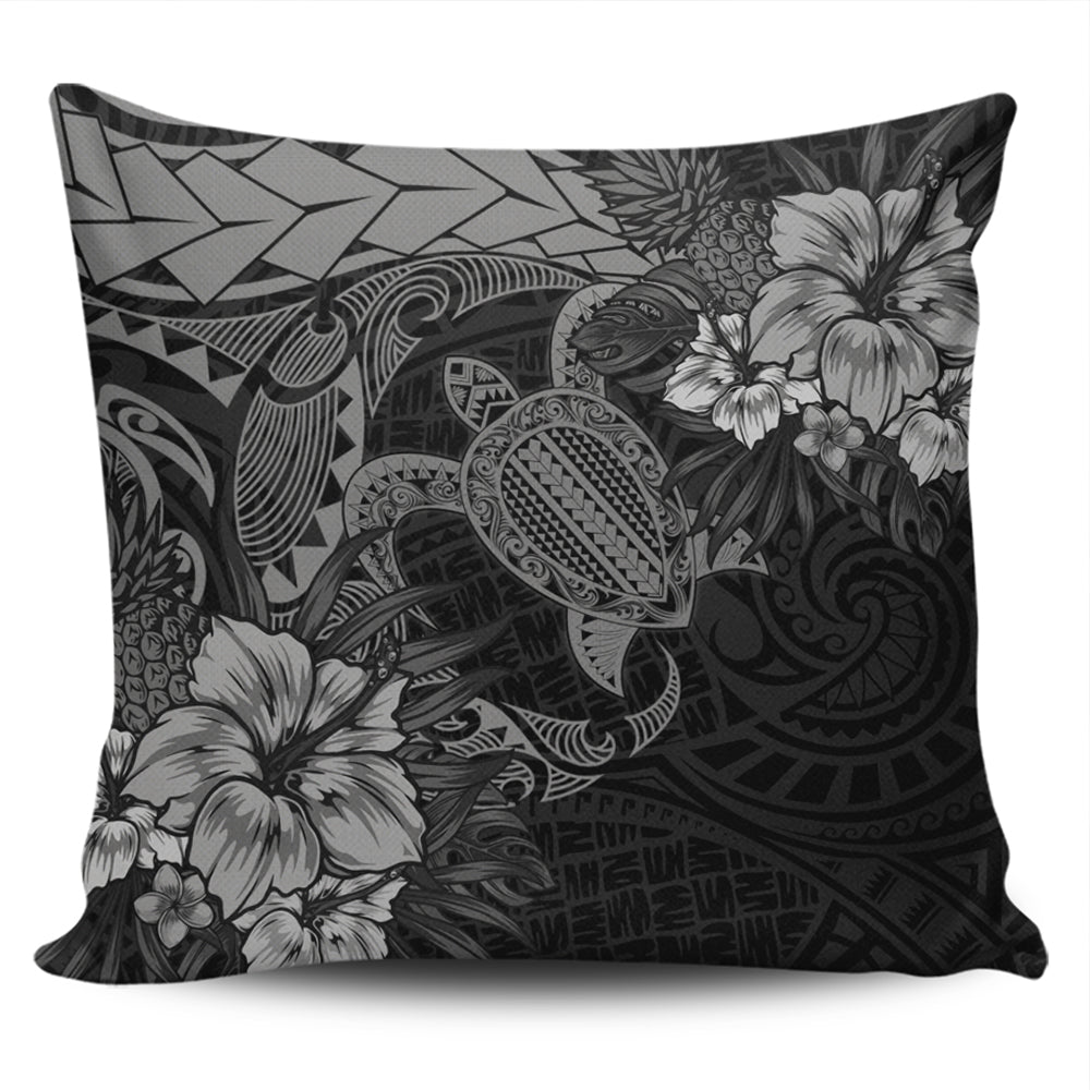 Hawaii Pillow Cover Hawaii Polynesian Turtle Tropical Grey