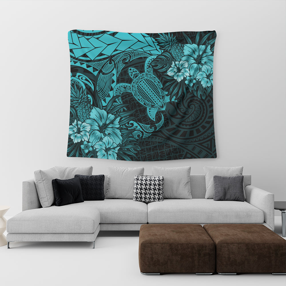 Hawaii Tapestry Hawaii Polynesian Turtle Tropical Turquoise