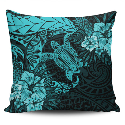 Hawaii Pillow Cover Hawaii Polynesian Turtle Tropical Turquoise