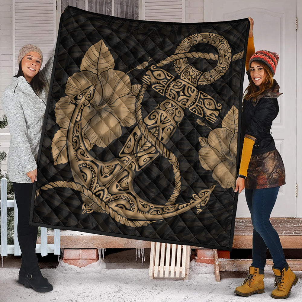 Hawaii Premium Quilt Anchor Poly Tribal Gold