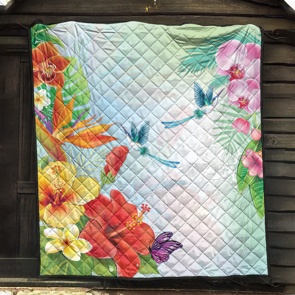 Hawaii Premium Quilt Hibiscus In Jung