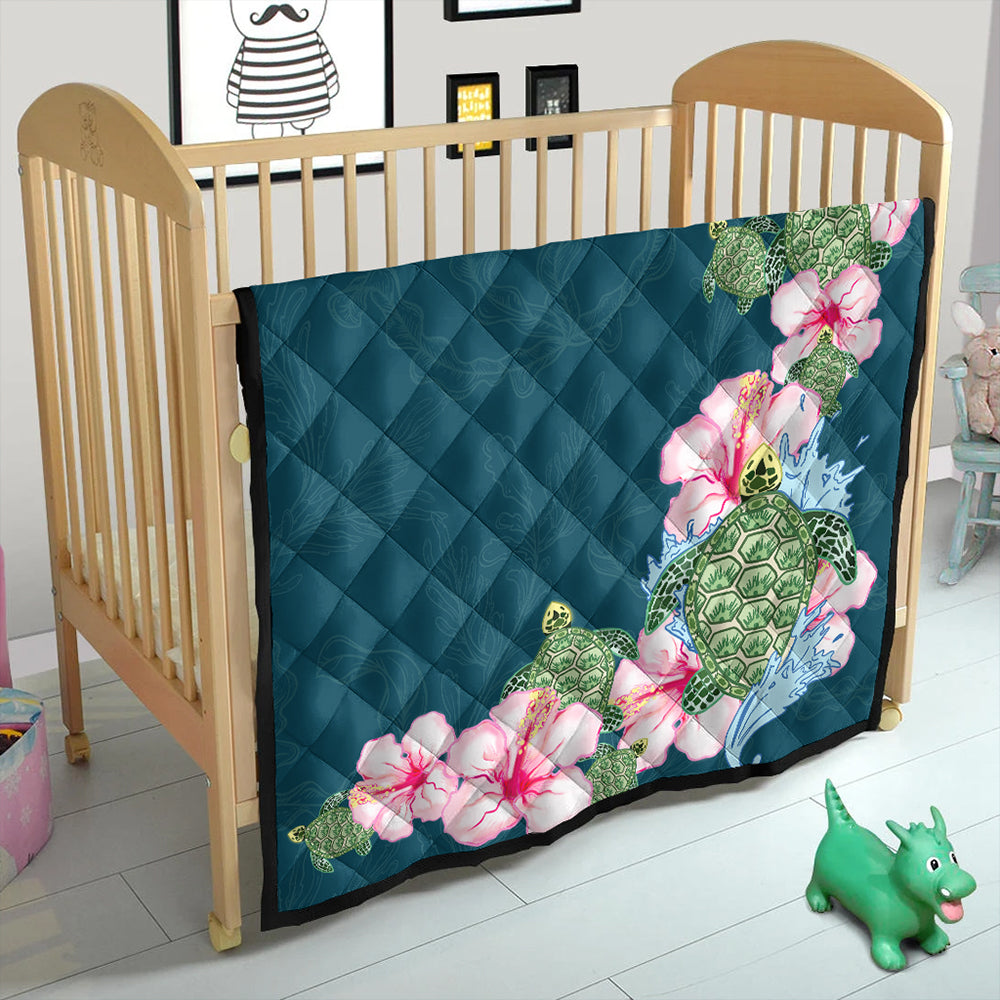 Hawaii Premium Quilt Hibiscus Turtle Dance