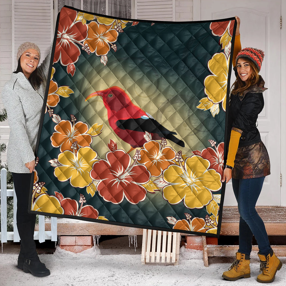Hawaii Premium Quilt Honeycreeper Hibiscus