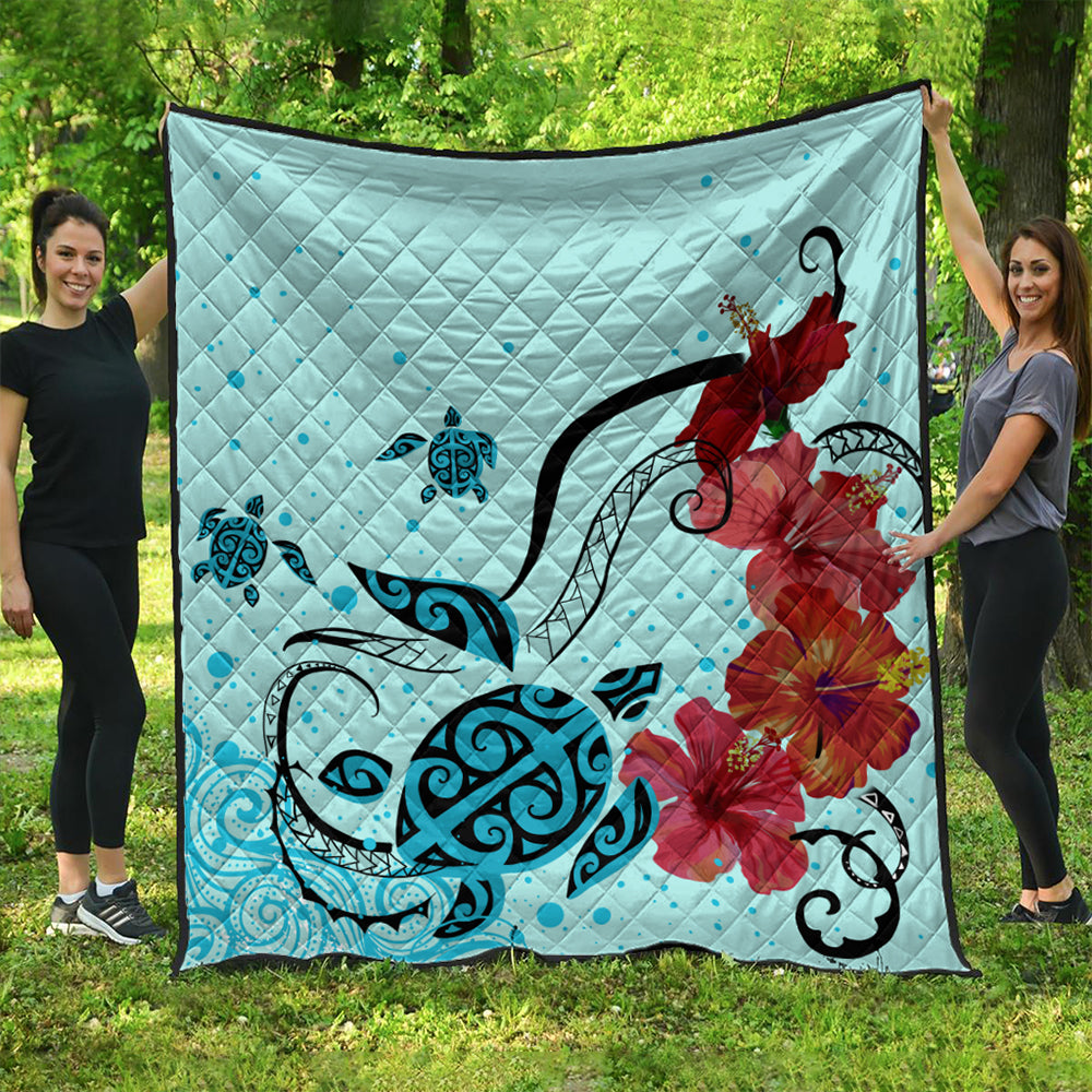 Hawaii Premium Quilt Sea Turtle Hibiscus