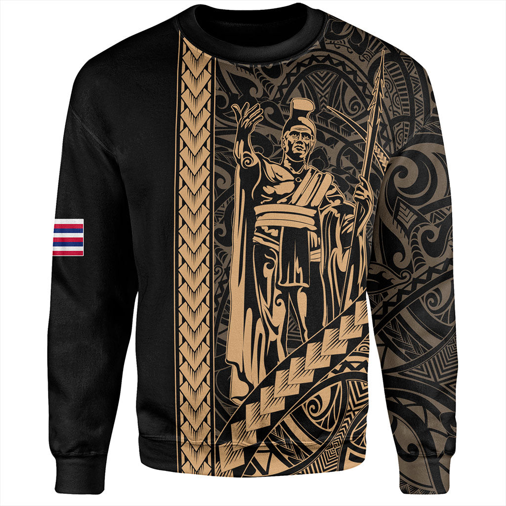 Hawaii Sweatshirt Tribal Polynesian King Kamehameha