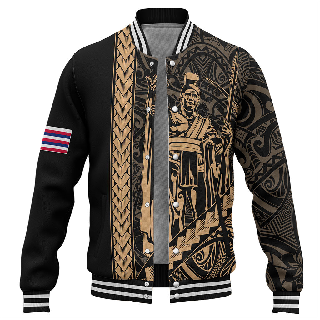 Hawaii Baseball Jacket Tribal Polynesian King Kamehameha
