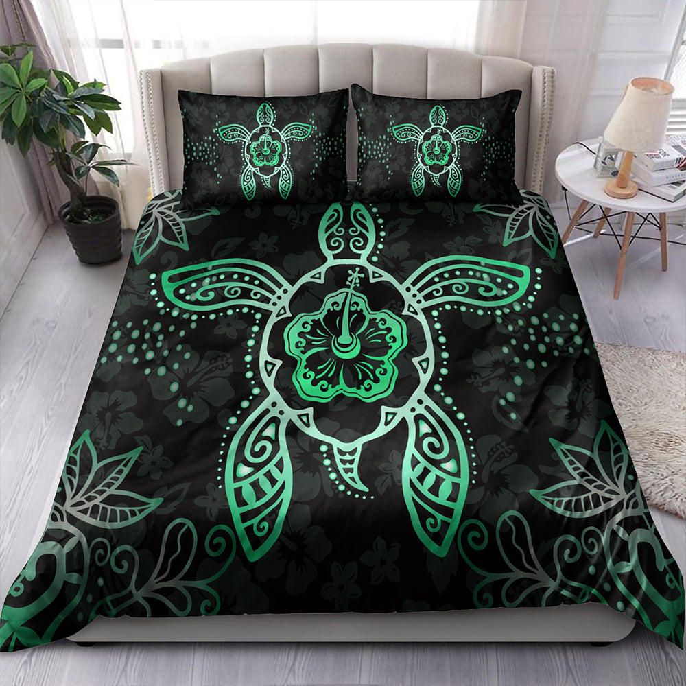 Hawaii Bedding Set Turtle Hibiscus Green New