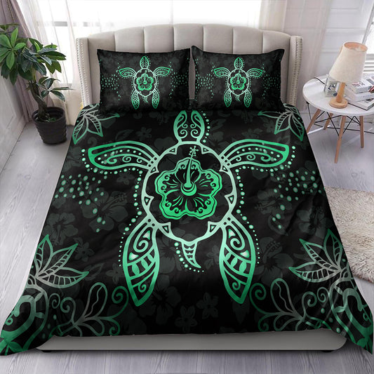 Hawaii Bedding Set Turtle Hibiscus Green New