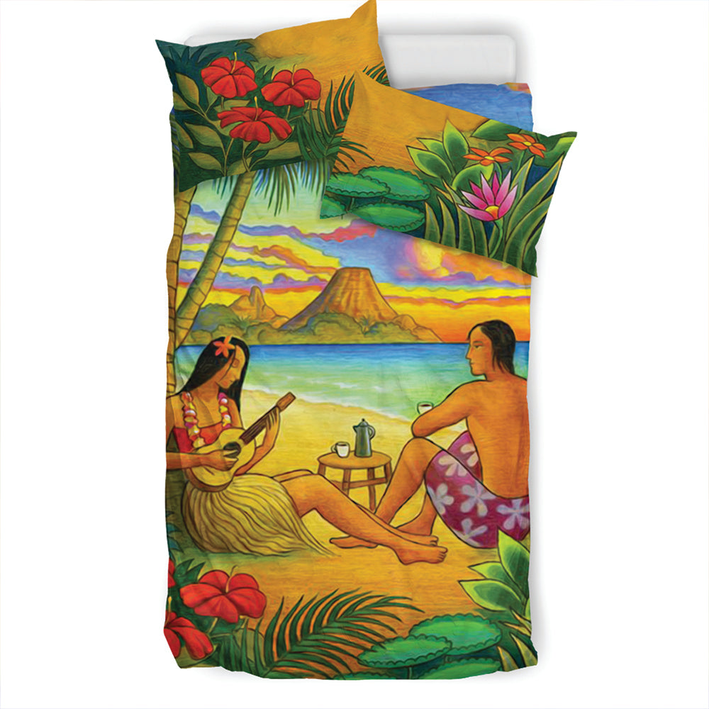 Hawaii Bedding Set Sing A Song On A Beach