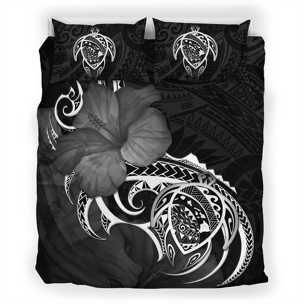 Hawaii Bedding Set Map Turtle Hibiscus Polynesian Divise