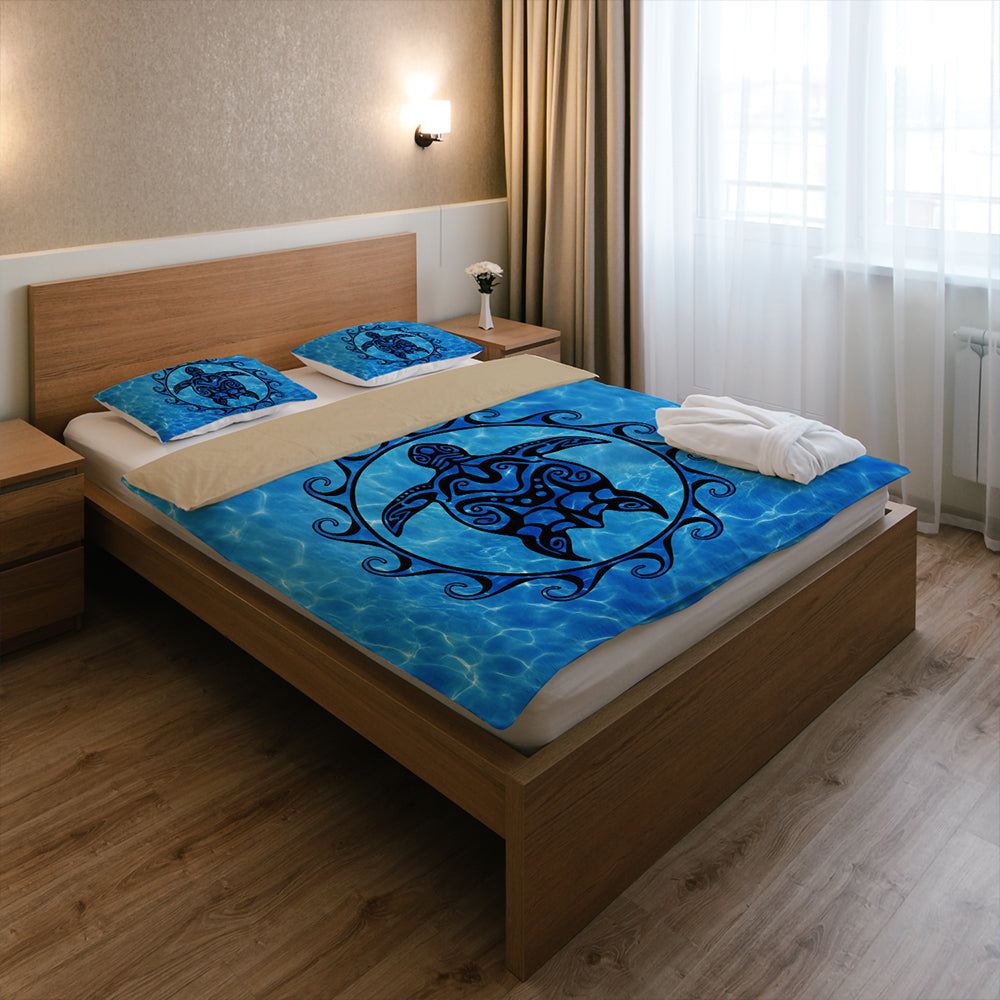 Hawaii Bedding Set Turtle Polynesia Sea