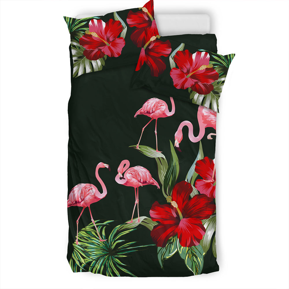 Hawaii Bedding Set Hibiscus Flamingo