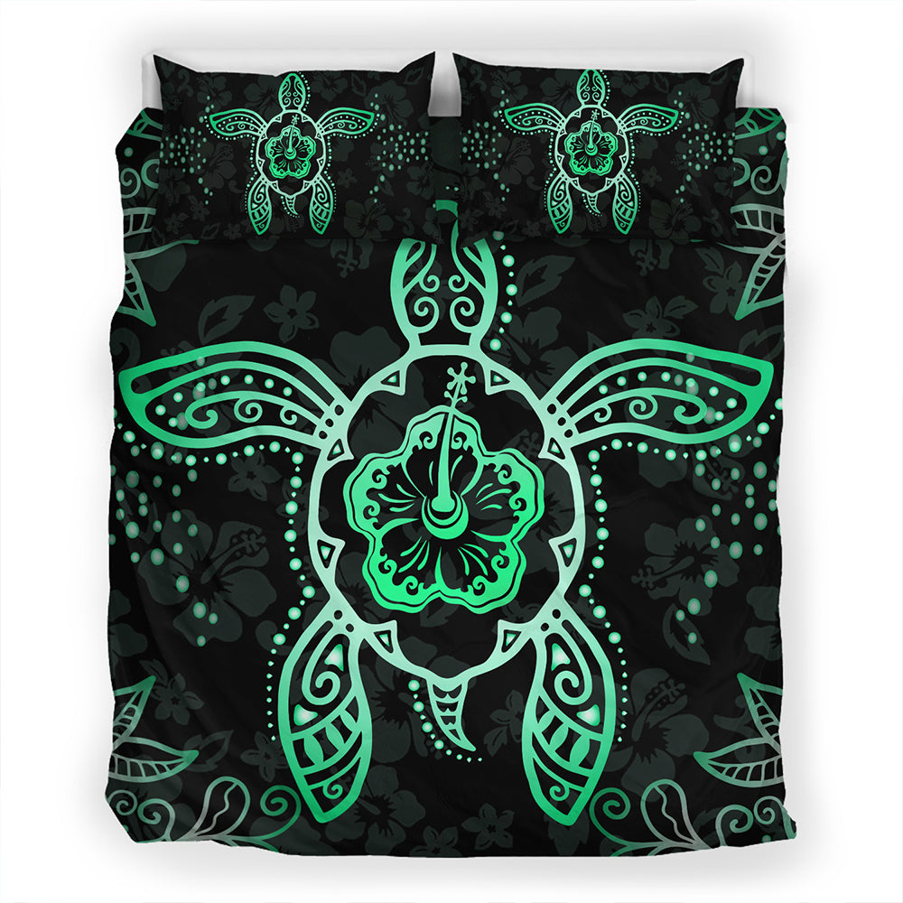 Hawaii Bedding Set Turtle Hibiscus Green New