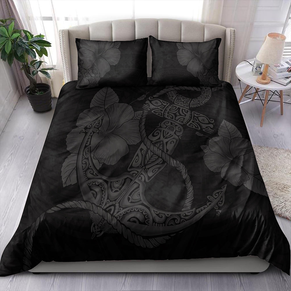 Hawaii Bedding Set Anchor Poly Tribal Gray