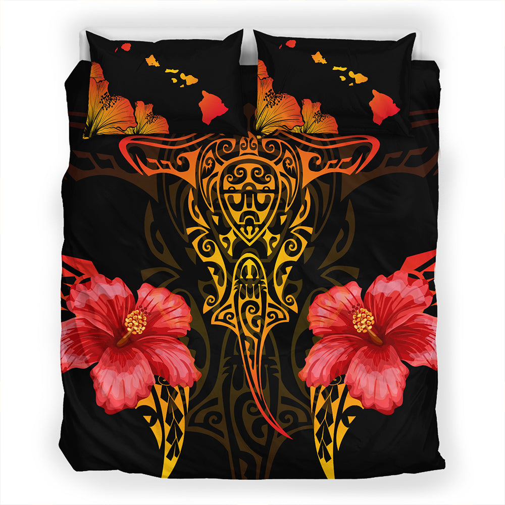 Hawaii Bedding Set Polynesian Hibiscus Animal