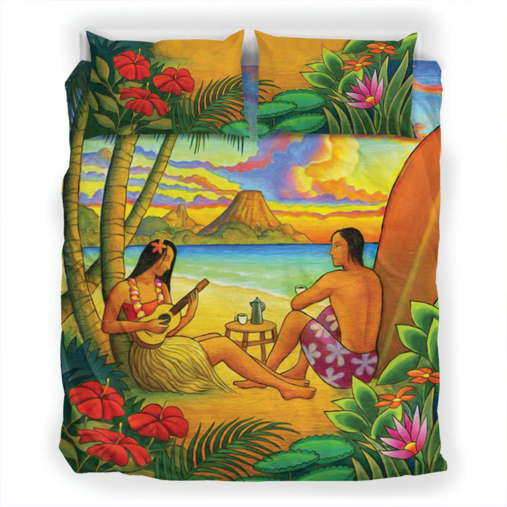 Hawaii Bedding Set Sing A Song On A Beach