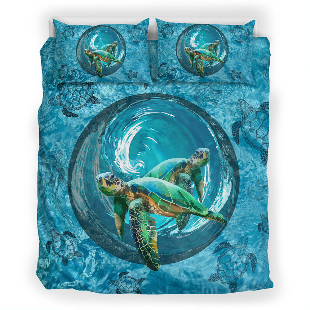 Hawaii Bedding Set Whirlpool Turtle Polynesian