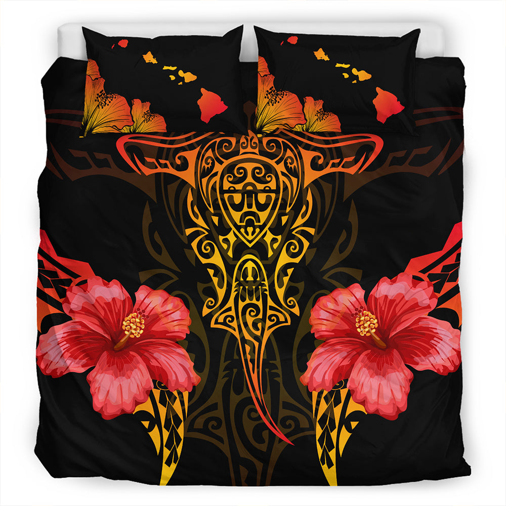 Hawaii Bedding Set Polynesian Hibiscus Animal