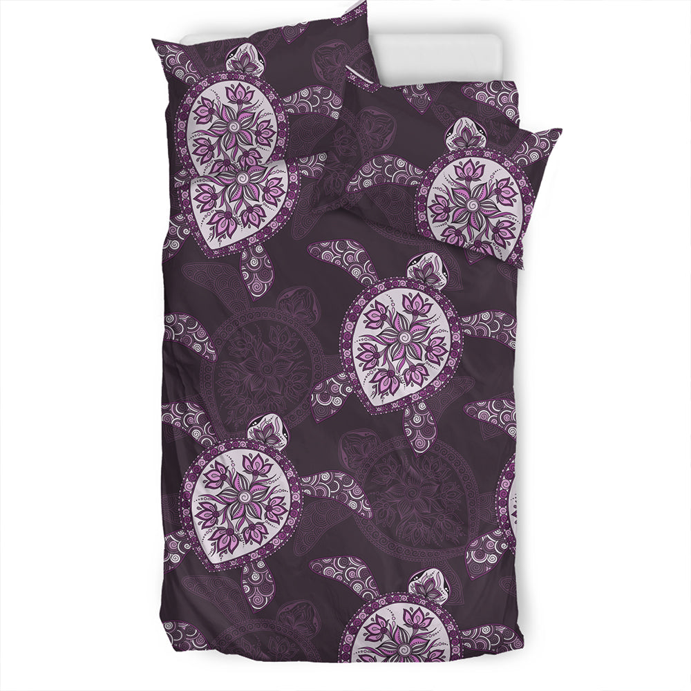 Hawaii Bedding Set Turtle Plumeria Violet