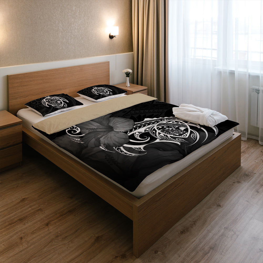 Hawaii Bedding Set Map Turtle Hibiscus Polynesian Divise