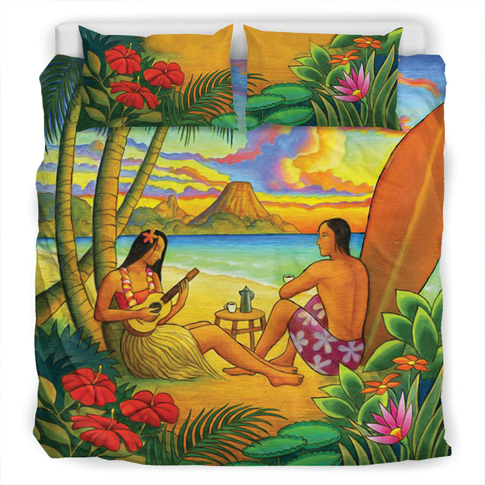 Hawaii Bedding Set Sing A Song On A Beach
