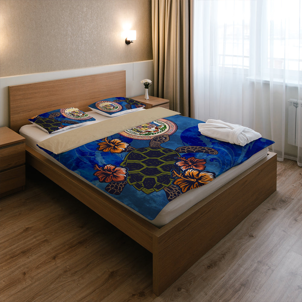 Hawaii Bedding Set Seal Hibiscus Ocean Pin Light Turtle Sea