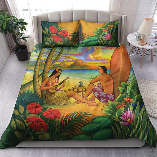 Hawaii Bedding Set Sing A Song On A Beach