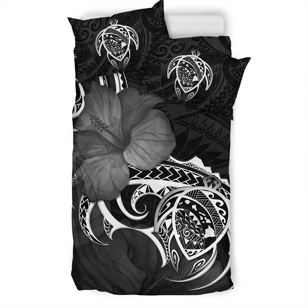 Hawaii Bedding Set Map Turtle Hibiscus Polynesian Divise