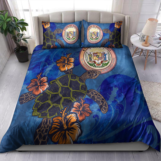 Hawaii Bedding Set Seal Hibiscus Ocean Pin Light Turtle Sea