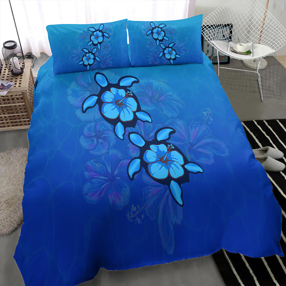 Hawaii Bedding Set Turtle Hibiscus Ocean