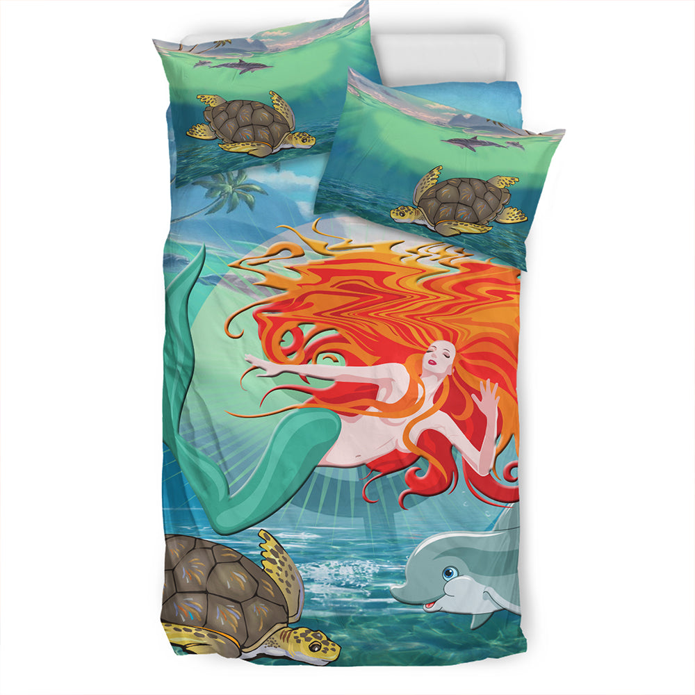 Hawaii Bedding Set Mermaid And Animal