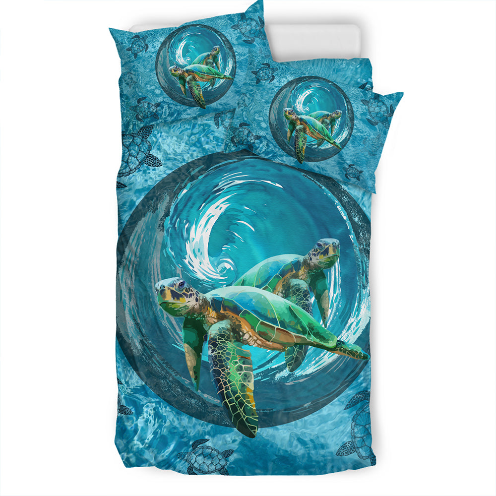 Hawaii Bedding Set Whirlpool Turtle Polynesian