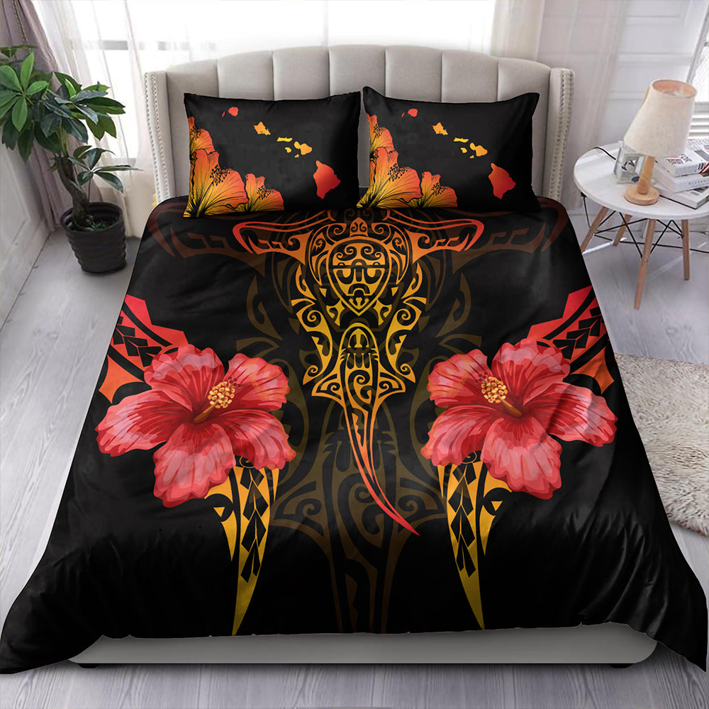 Hawaii Bedding Set Polynesian Hibiscus Animal