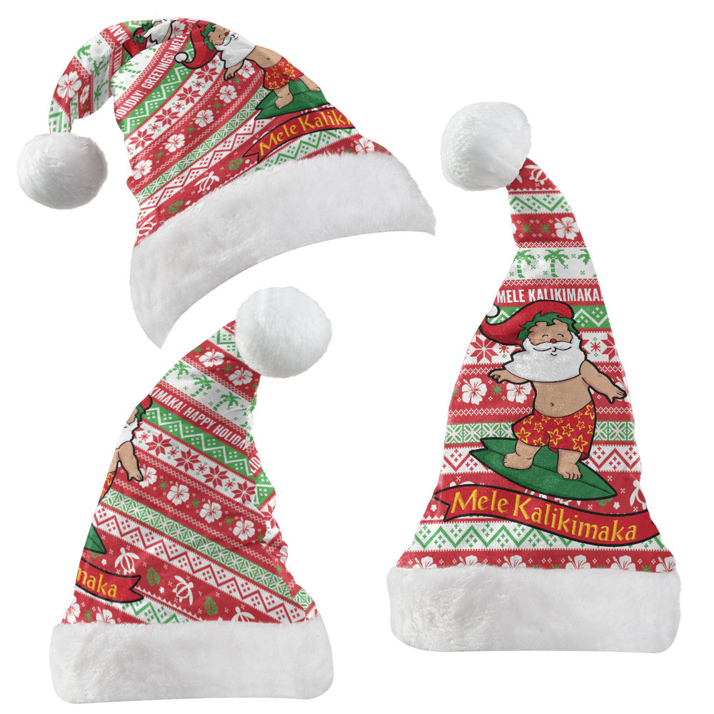 Hawaii Christmas Hat - Santa Surfing