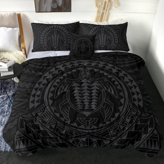 Hawaii Comforter Kakau Honu Arc Polynesian Gray