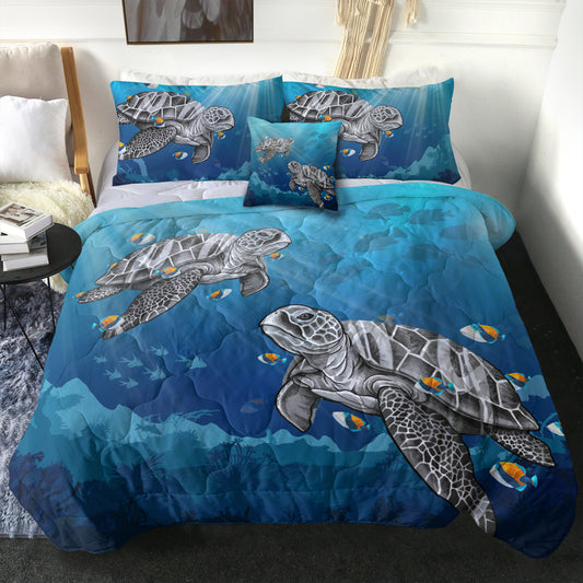Hawaii Comforter Turtle And Humuhumunukunukuapua_a New