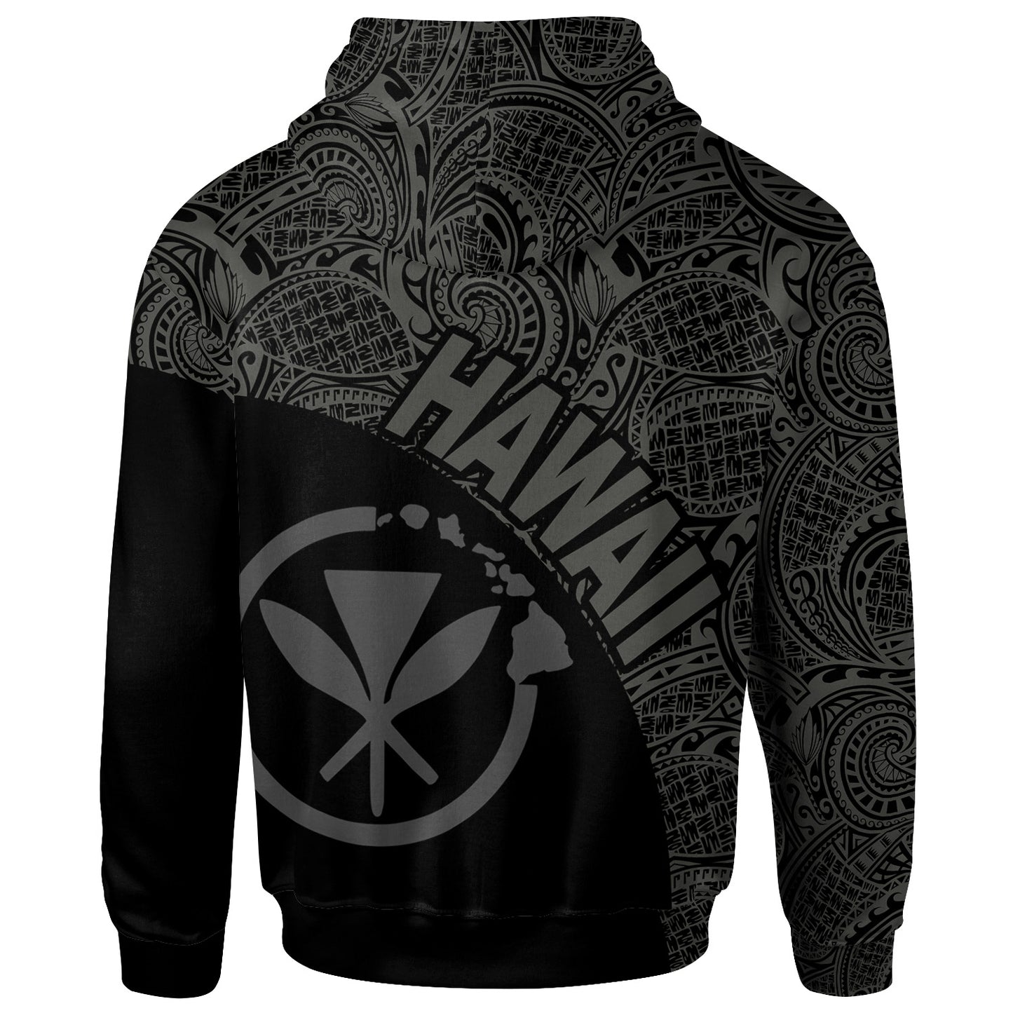 Hawaii Hoodie - Hawaii Kanaka Maoli Polynesian Tattoo Black Gray Version6